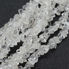 Natural Quartz Crystal Beads Strands, Rock Crystal Beads, Grade A, Chip
