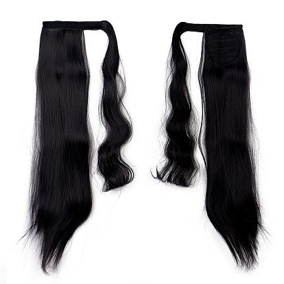 Длинные прямые волосы хвост наращивание волос волшебная паста, термостойкое высокотемпературное волокно, обернуть вокруг хвоста синтетический парик, для женщин