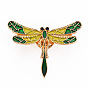 Alloy Enamel Brooches, Enamel Pins, with Brass Butterfly Clutches, Dragonfly, Cadmium Free & Nickel Free & Lead Free, Light Gold