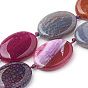 Dyed Natural Agate Beads Strands, Oval