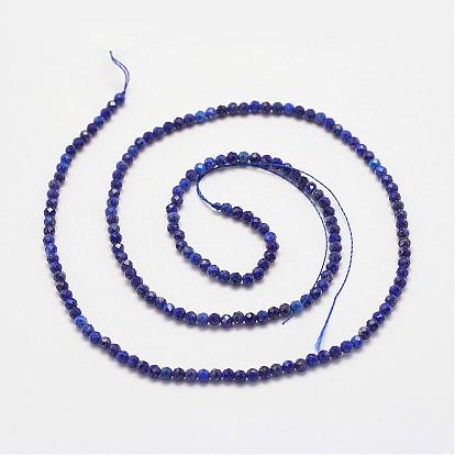 Naturales lapis lazuli de hebras de cuentas, facetados, rondo