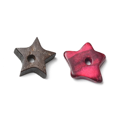 Dyed Natural Coconut Star Beads