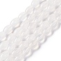 Naturelles agate perles blanches de brins, Grade a, ovale