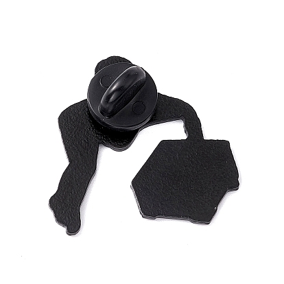 Pasador de esmalte de instrumentos musicales punk, Broche de aleación negra de electroforesis para ropa de mochila