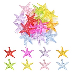 50G Transparent Acrylic Pendants, Starfish Charm