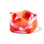 Resin Wave Cuff Ring, Wide Band Open Ring for Women