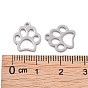 304 Stainless Steel Charms, Dog Paw Prints