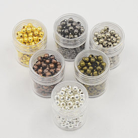 5 Boxes Iron Round Spacer Beads