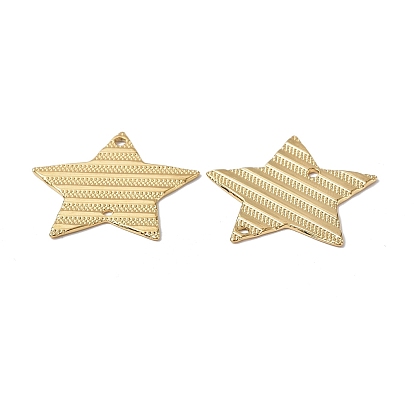 304 Stainless Steel Connector Charms, Striped Star Links