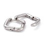 201 Stainless Steel Hoop Earrings, with 316 Surgical Stainless Steel Pin, Square