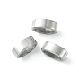 Drawing 304 Stainless Steel Slide Charms/Slider Beads, For Leather Cord Bracelets Making, Oval