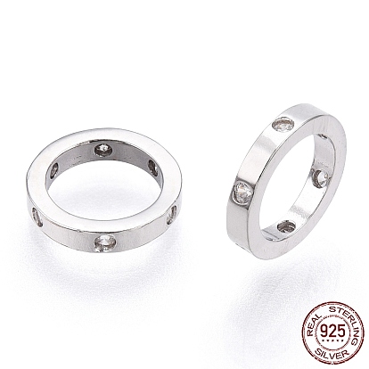 925 micro plata pavé encantos de circonio cúbico, anillo, sin níquel