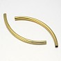 Curved Brass Tube Beads, 50x3mm, Hole: 2mm