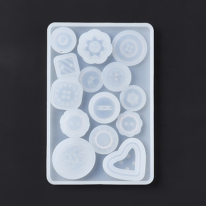 Moldes de silicona para botones diy, moldes de resina, para la fabricación artesanal de resina uv y resina epoxi, formas mixtas