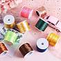 12 Rolls 12 Colors Macrame Rattail Chinese Knot Making Cords Round Nylon Braided String Threads, Satin Cord