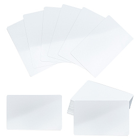 Nbeads 50Pcs Rectangle Aluminum Blank Thermal Transfer Business Cards
