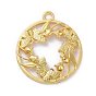 Zinc Alloy Open Back Bezel Pendants, For DIY UV Resin, Epoxy Resin, Pressed Flower Jewelry, Flat Round with Butterfly