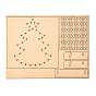 Christmas Themed DIY Nail String Art Kit for Adults, Drawing Nails Winding Lines Painting, Including Wooden Stencil and Woolen Yarn