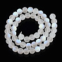 Transparent Frosted Glass Beads Strands, Half AB Color Plated, Round
