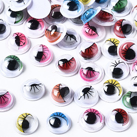 Wiggle plastique yeux écarquillés boutons bricolage accessoires artisanat scrapbooking jouets avec étiquette emplâtre sur le dos