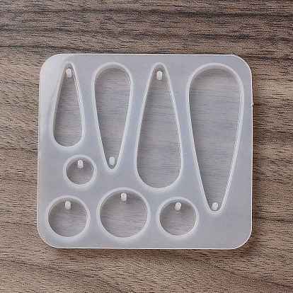 Square/Moon/Paw Print DIY Pendant Silicone Molds, Resin Casting Molds, for UV Resin, Epoxy Resin Jewelry Making
