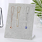 Velvet Necklace Display Stands, Jewelry Display Rack, L-Shaped, Rectangle