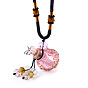 Lampwork Perfume Bottle Pendant Necklace with Glass Beads, Essential Oil Vial Jewelry for Women