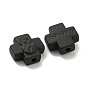 Spray Painted Alloy Beads, Rubberized Style, Cross with Saint, Religion