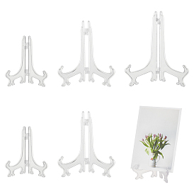 Nbeads 6Pcs 3 Styles Plastic Display Stands, Easels, Picture Frame Stand Holder