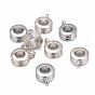 Zinc Alloy European Hangers, Cadmium Free & Lead Free, Bail Beads, Column, 9x12x4mm, Hole: 2mm, Inner Diameter: 5mm