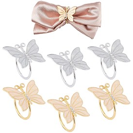 Gorgecraft 6 Pcs 2 Colors Alloy Napkin Rings, Napkin Holder Adornment, Restaurant Daily Accessiroes, Butterfly