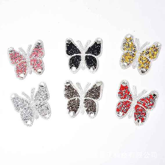 Appliques de strass hotfix en forme de papillon, accessoires de costumes