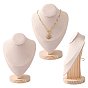 Necklace Bust Display Stand, with Wooden Base