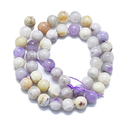 Brins de perles d'opale pourpres naturelles, ronde