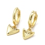 Rack Plating Brass Triangle Dangle Hoop Earrings with Cubic Zirconia, Lead Free & Cadmium Free