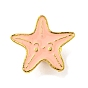 Summer Beach Theme Enamel Pin, Golden Alloy Brooch for Backpack Clothes, Starfish/Coconut Tree