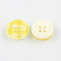 4-Hole Plastic Buttons, Flat Round, 13x3mm, Hole: 1.5mm