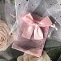 Rectangle organza sacs à cordon, pochettes de rangement cadeau bowknot