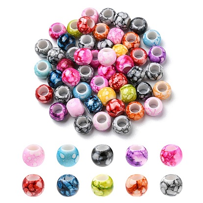 Spray Painted Acrylic Beads, Rondelle