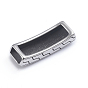 Retro 304 Stainless Steel Slide Charms/Slider Beads, for Leather Cord Bracelets Making, Rectangle