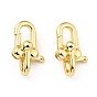 Rack Plating Brass Lobster Claw Clasps, Oval, Cadmium Free & Lead Free