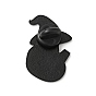 Broche en émail de chat de dessin animé, insigne en alliage plaqué noir d'électrophorèse pour vêtements de sac à dos, lilas