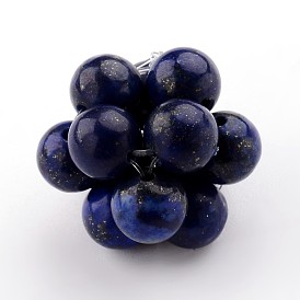 Perles de lapis lazuli naturelles tissées, perles de cluster, 20mm, Trou: 3mm