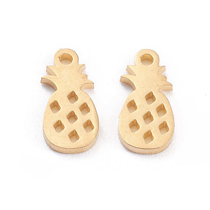 304 Stainless Steel Charms, Laser Cut, Pineapple