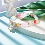 Candy Color Round Beaded Stretch Bracelet with Heart Unicorn Charm for Women