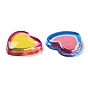 Transparent Two Tone Resin Cabochons, Heart