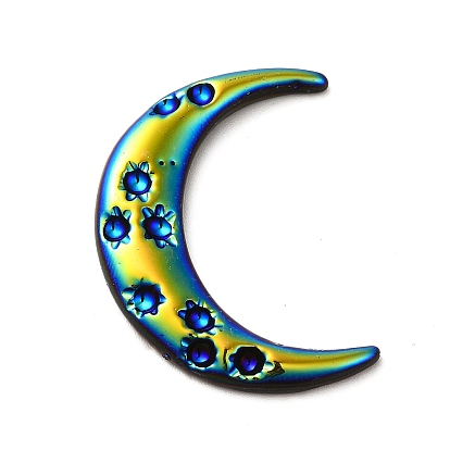 Opaque Resin Cabochons, AB Color Plated, Moon