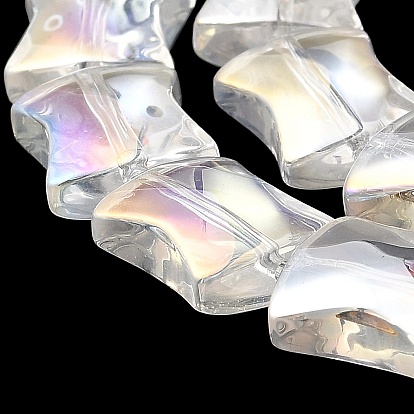 Transparentes perles de verre de galvanoplastie brins, arc-en-ciel plaqué, bambou commune