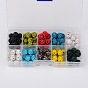 Round Polymer Clay Rhinestone Beads, 10mm, Hole: 2mm, about 10pcs/compartment, 10color/box