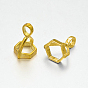 Brass Hexagon Bead Cap Bails, for Point Gemstone Pendant Making, 16.5x12x10mm, Hole: 5x4mm & 9x9mm